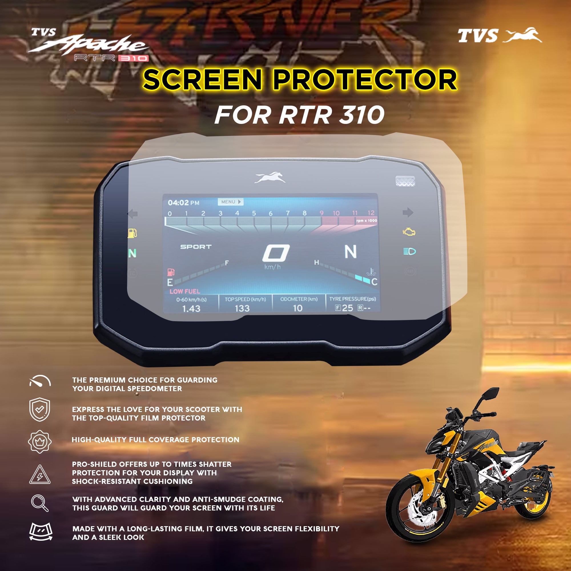 TVS RTR 310 Screen Protector